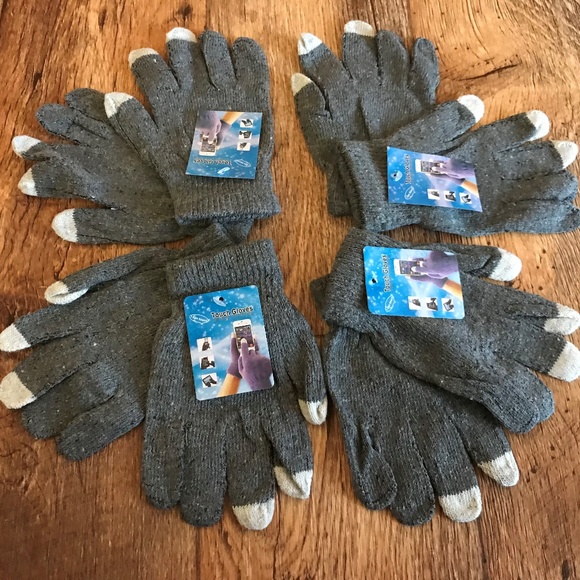 Wholesale Gloves Touchscreen Winter Acrylic Gray - Picture 6 of 8